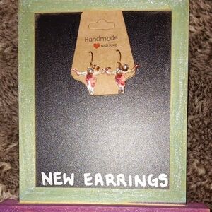 Texas Longhorn earrings w/Rhinestone Accents